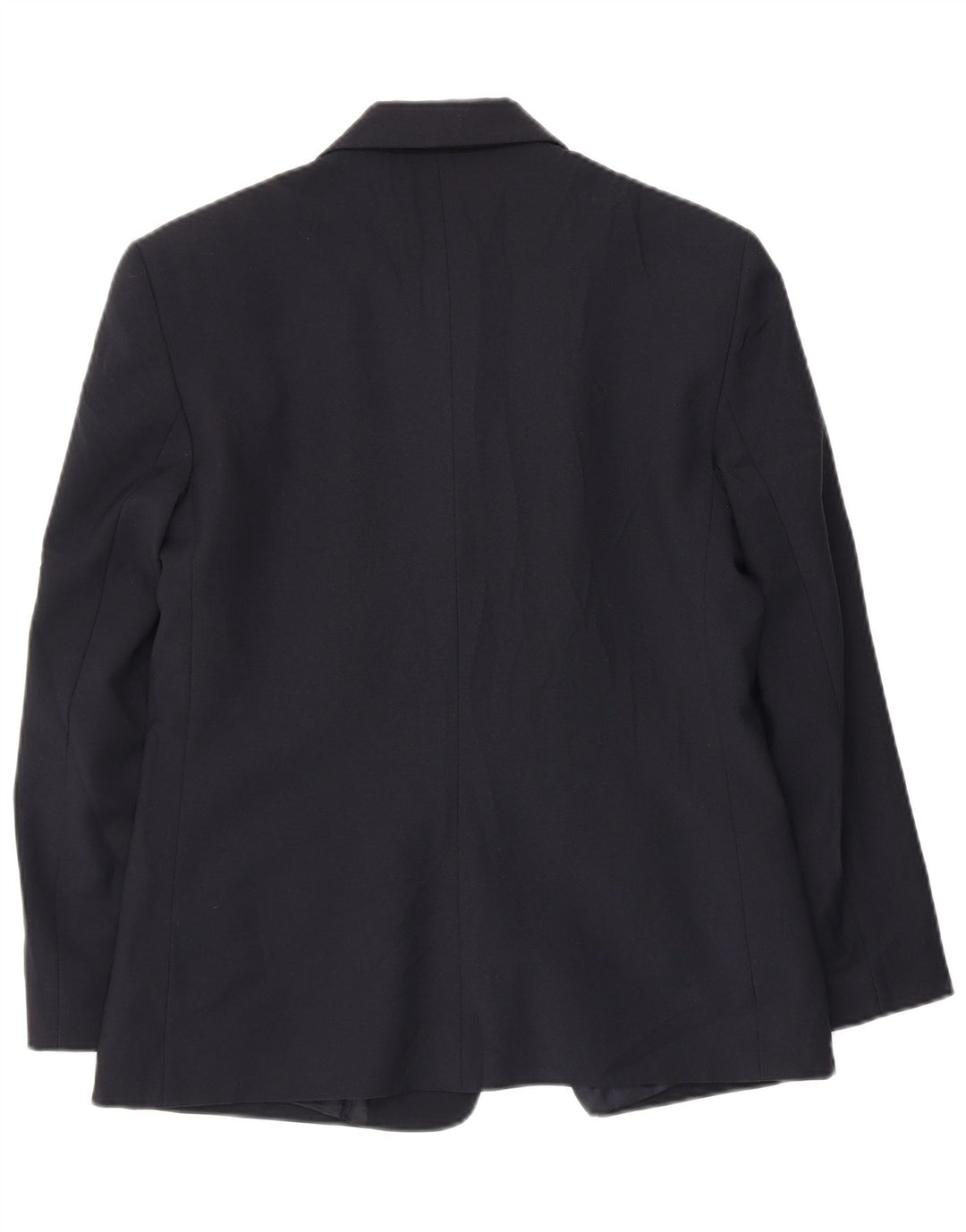 Benetton Dame 3 Button Blazer Jacket IT 46 Large Navy Blue Polyester