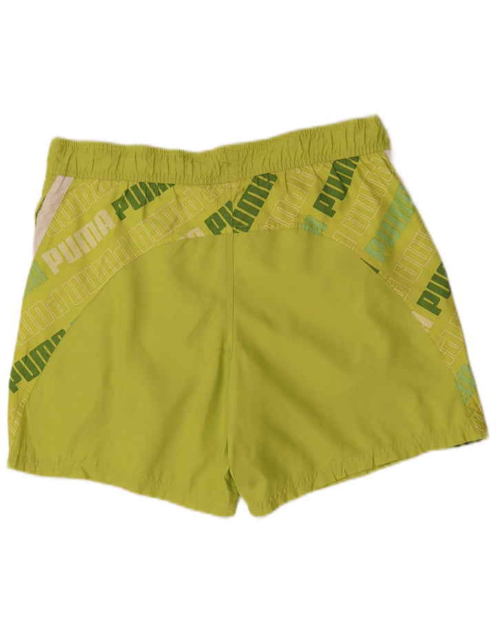 PUMA Mens Graphic Sport Shorts Medium  Green Polyester