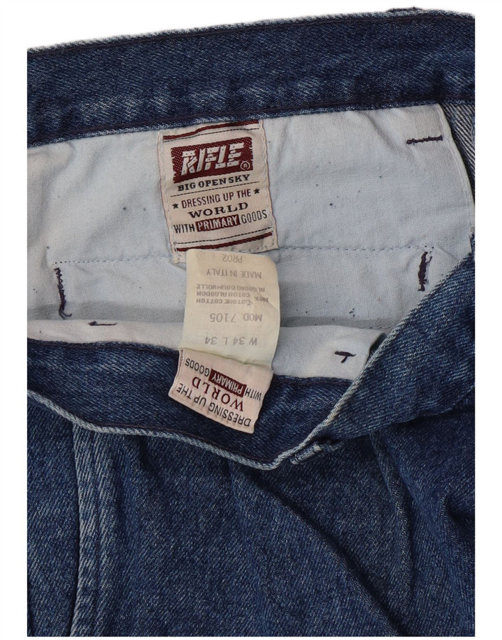 RIFLE Straight Jeans til mænd W34 L34 Blå Bomuld