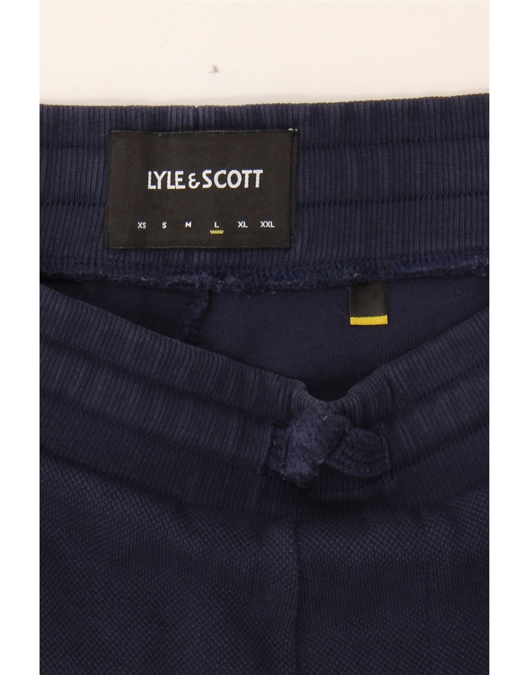 LYLE & SCOTT Mens Capri Tracksuit Trousers Large  Navy Blue Cotton Vintage Lyle & Scott and Second-Hand Lyle & Scott from Messina Hembry 