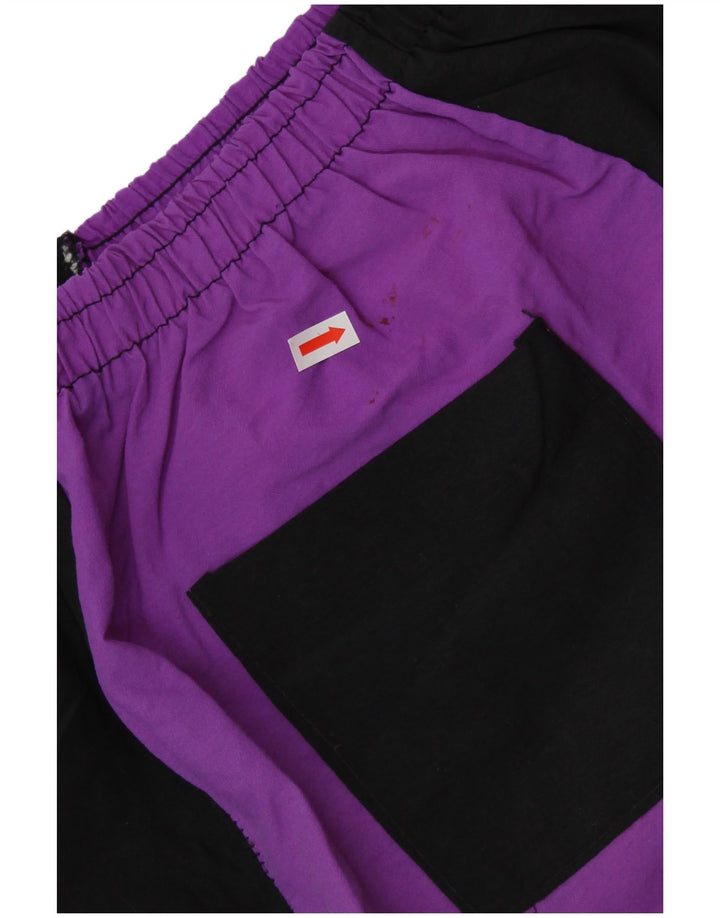 VINTAGE Grafiske svømmeshorts til mænd Small Black Colourblock