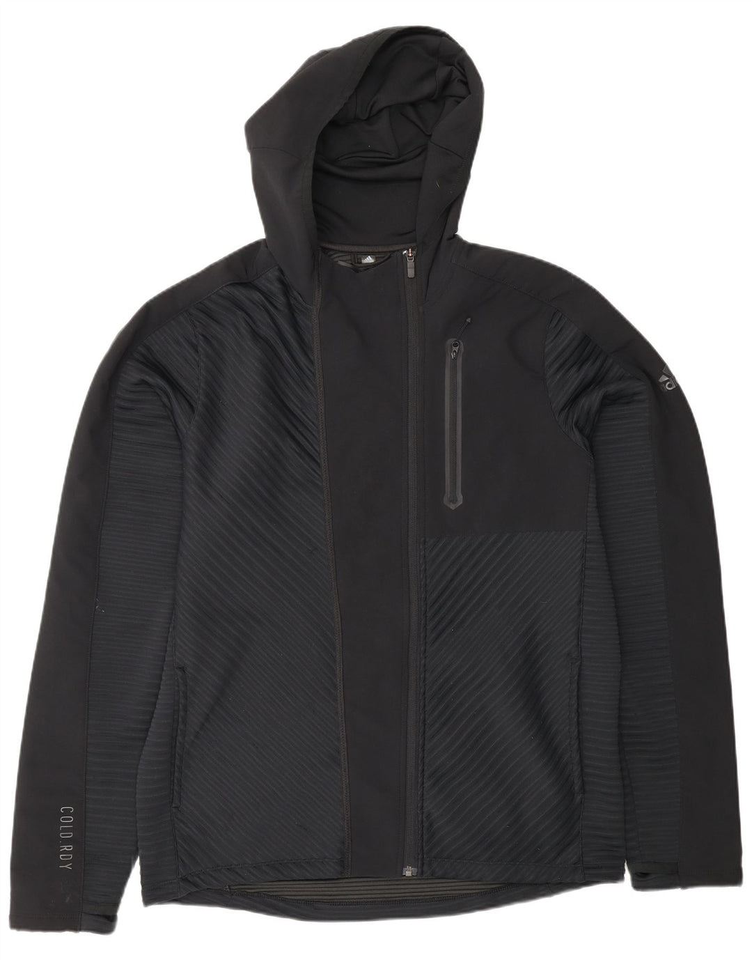 Adidas Træningsdragt med hætte til mænd, topjakke, stor sort polyester