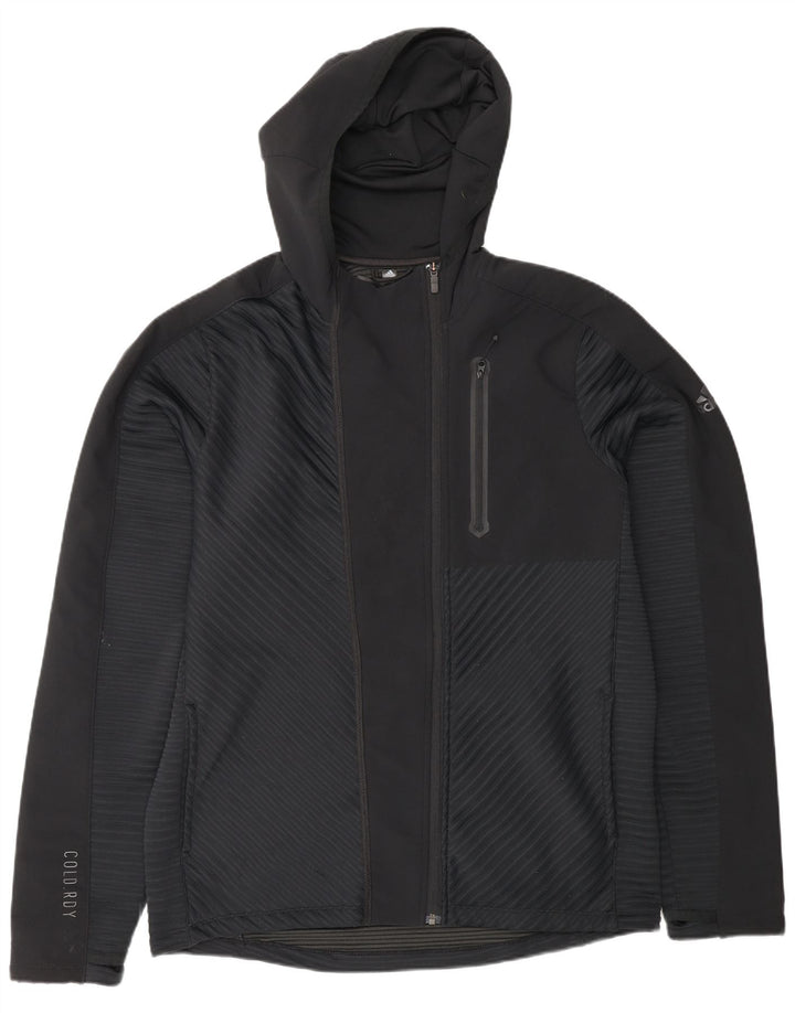 Adidas Træningsdragt med hætte til mænd, topjakke, stor sort polyester