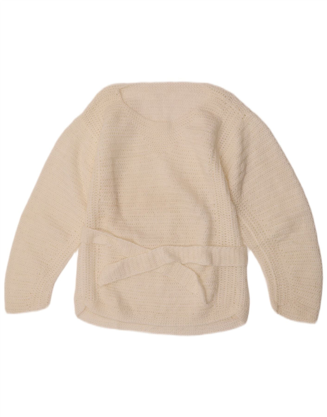 Vintage Dame Boat Neck Jumper Sweater UK 8 Small White