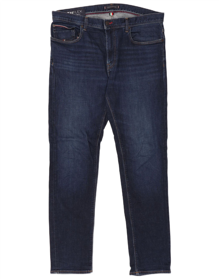 Tommy Hilfiger Herre Slim Jeans W36 L32 Marineblå Bomuld