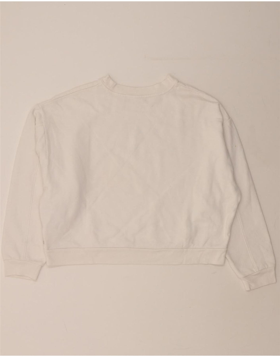 LEVI'S Womens Oversized Graphic Crop Sweatshirt Jumper UK 14 Medium White Vintage Levi's and Second-Hand Levi's from Messina Hembry 