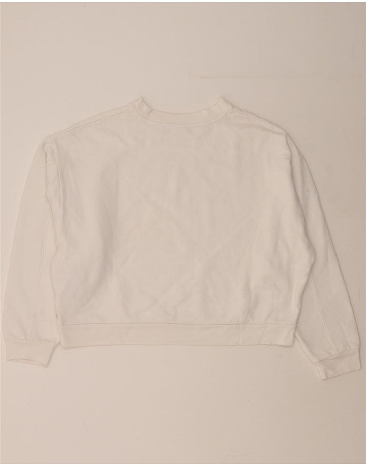 LEVI'S Womens Oversized Graphic Crop Sweatshirt Jumper UK 14 Medium White Vintage Levi's and Second-Hand Levi's from Messina Hembry 