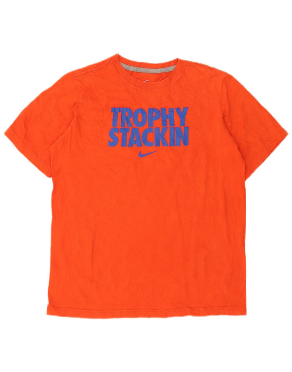 Nike drenge grafisk t-shirt top 13-14 år XL orange bomuld