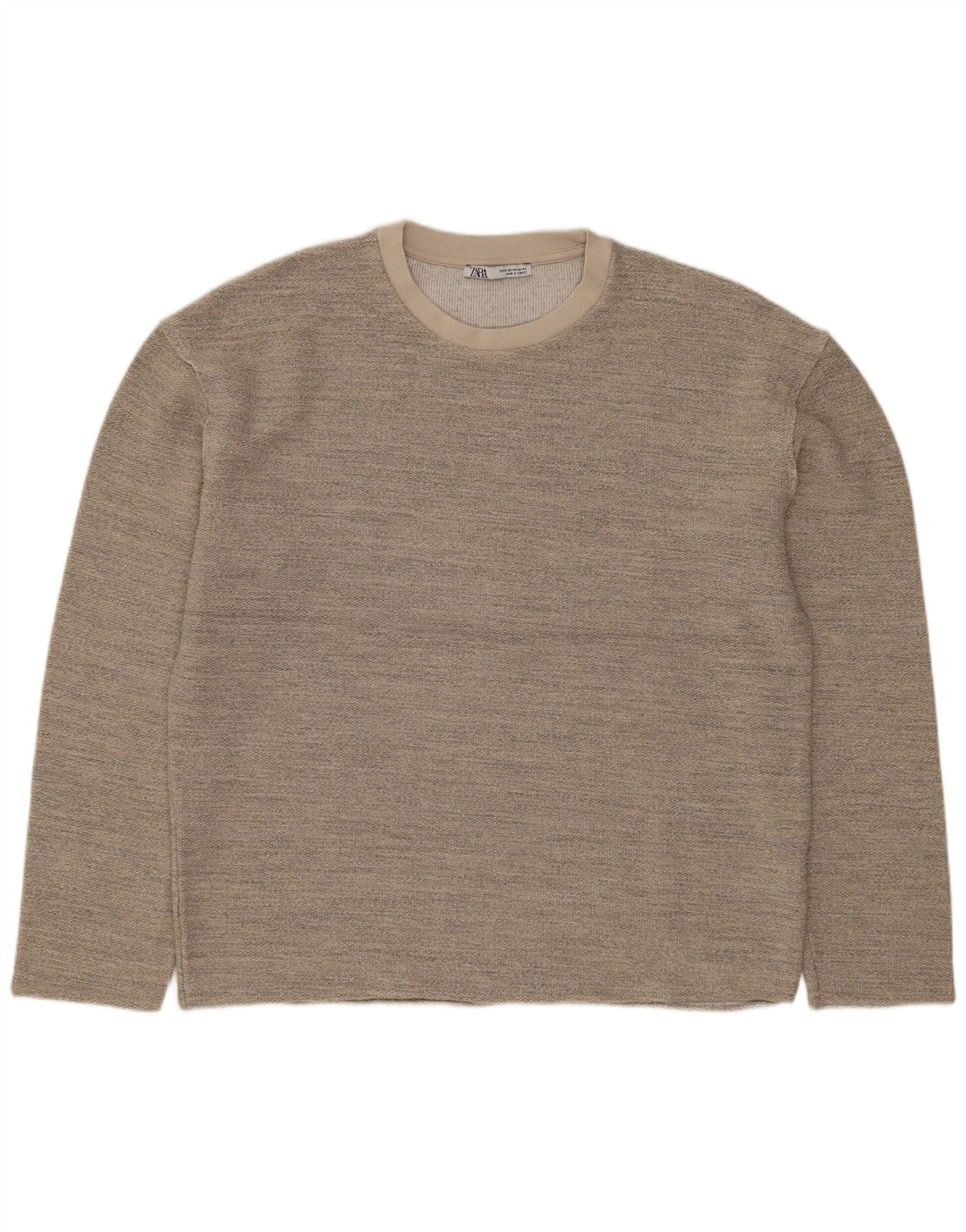 ZARA Dame sweatshirt i overstørrelse UK 14 Medium Grey Flecked Acryl