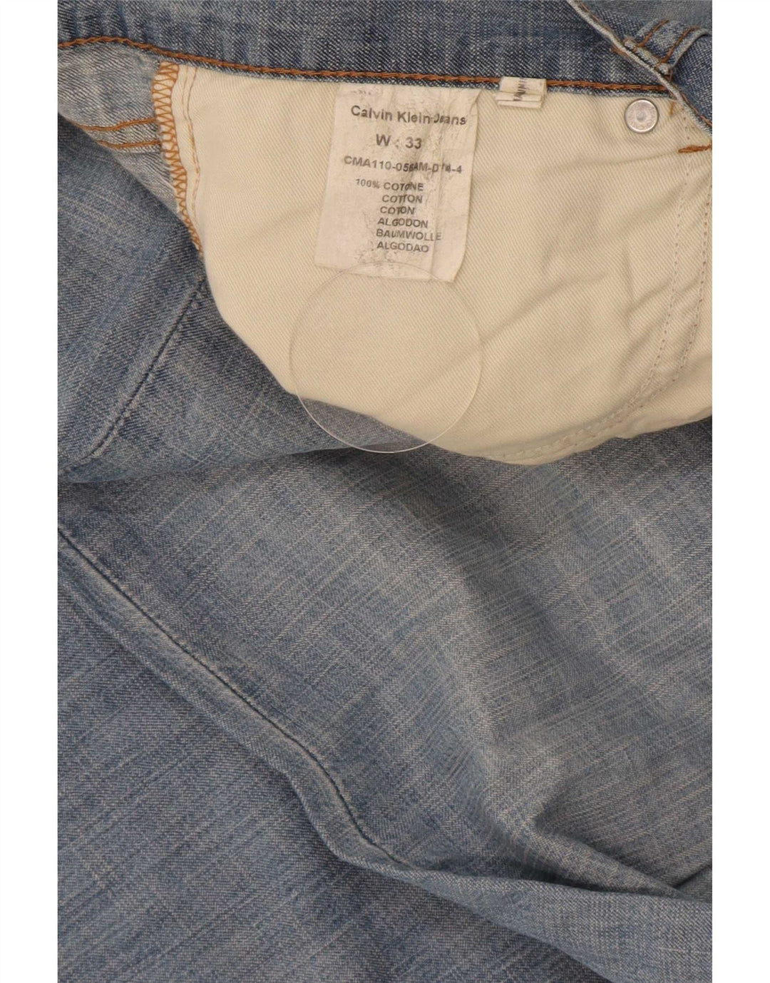 Calvin Klein Straight Jeans til mænd W33 L33 Blå Bomuld