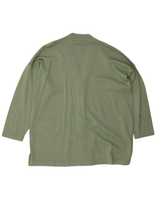 Luisa Spagnoli Dame Cardigan Sweater UK 20 2XL Khaki Wool