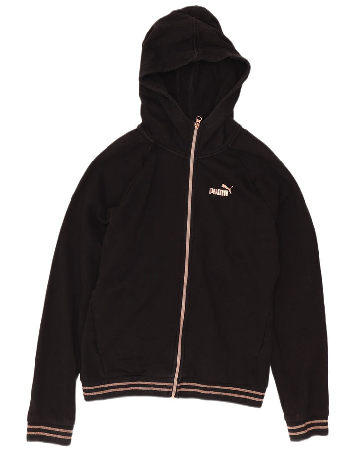Puma Dame Hættetrøje Sweater UK 14 Medium Sort Bomuld
