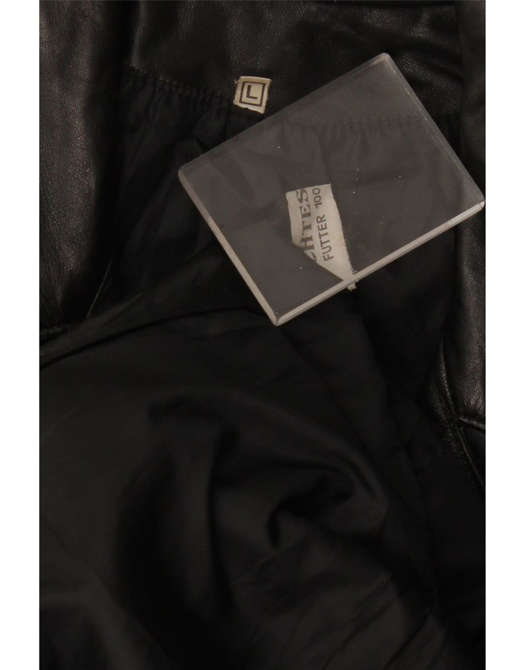 VINTAGE Læderfrakke til kvinder UK 14 Stor sort læder