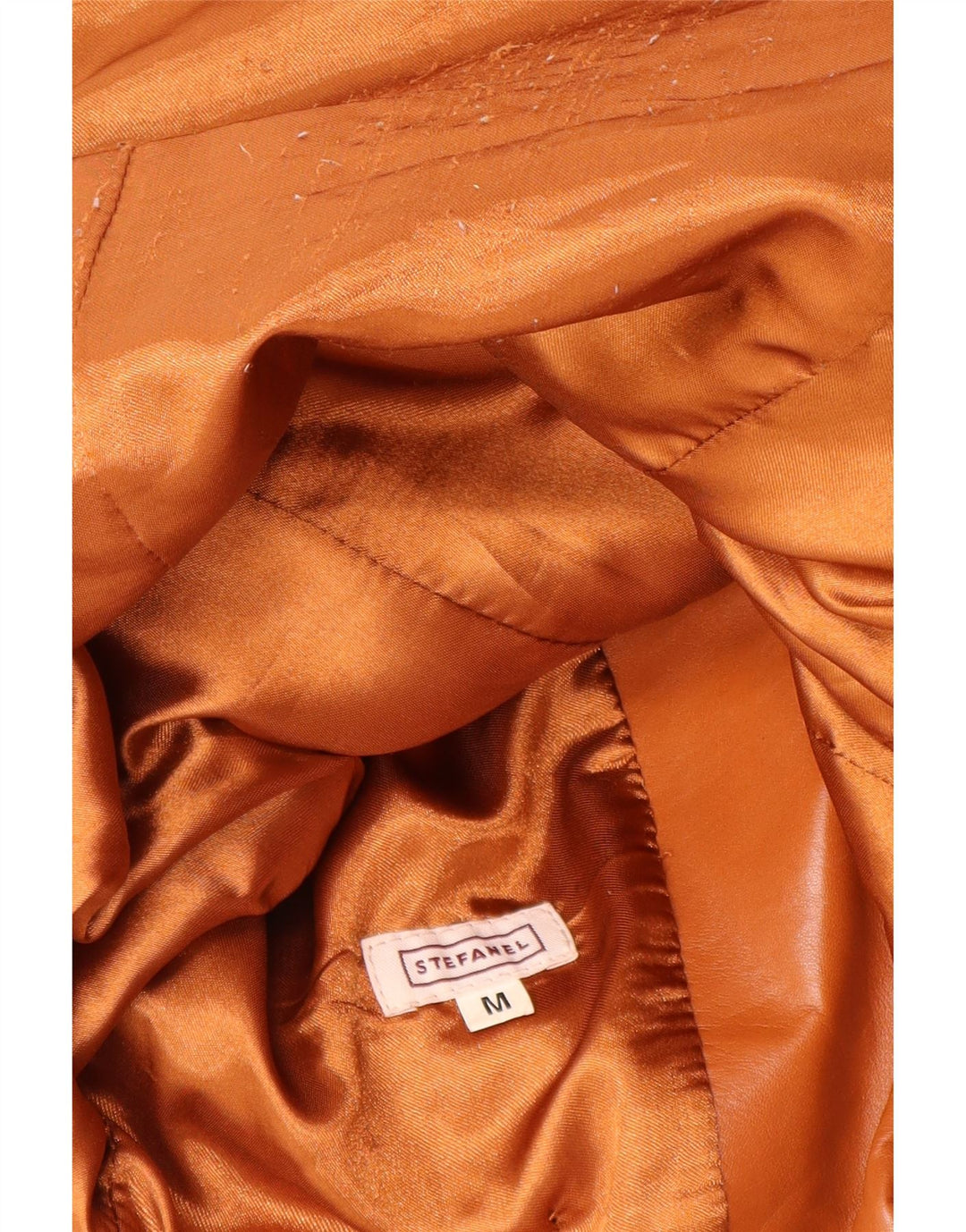 Stefanel Dame 2-knaps Læder Blazer Jacket UK 12 Medium Brun Læder
