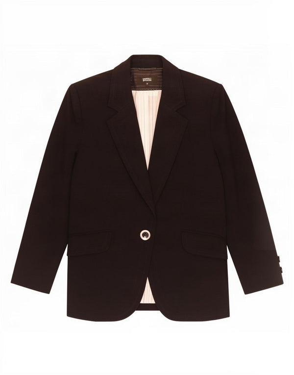 Marks & Spencer Dame 1 Knap Blazer Jakke UK 12 Medium Sort Polyester