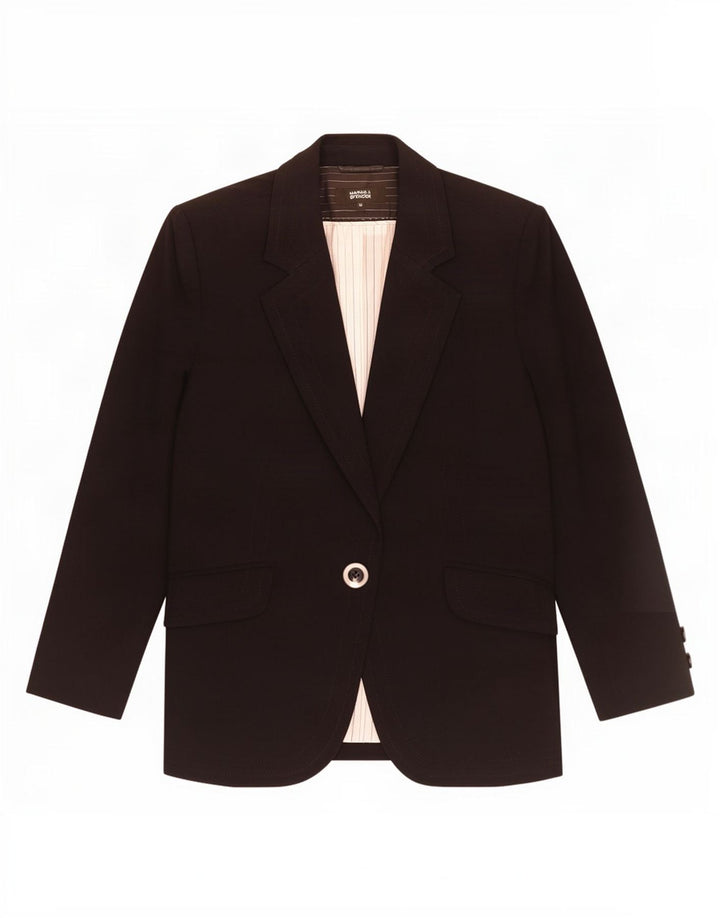 Marks & Spencer Dame 1 Knap Blazer Jakke UK 12 Medium Sort Polyester