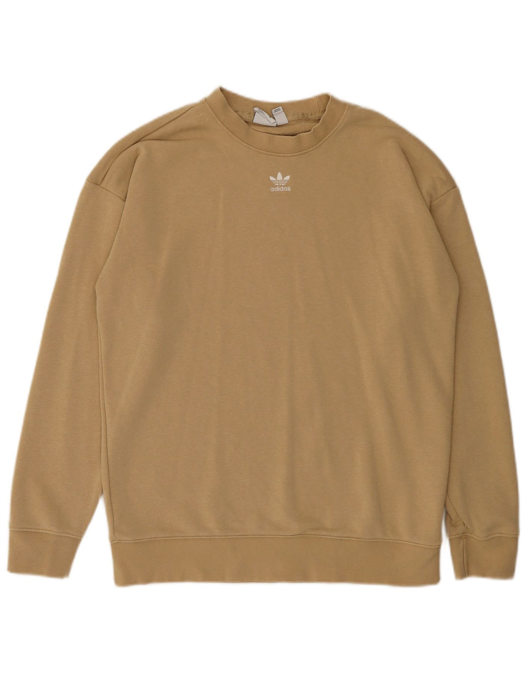ADIDAS Dame Oversized Sweatshirt Jumper UK 8 Small Beige Bomuld