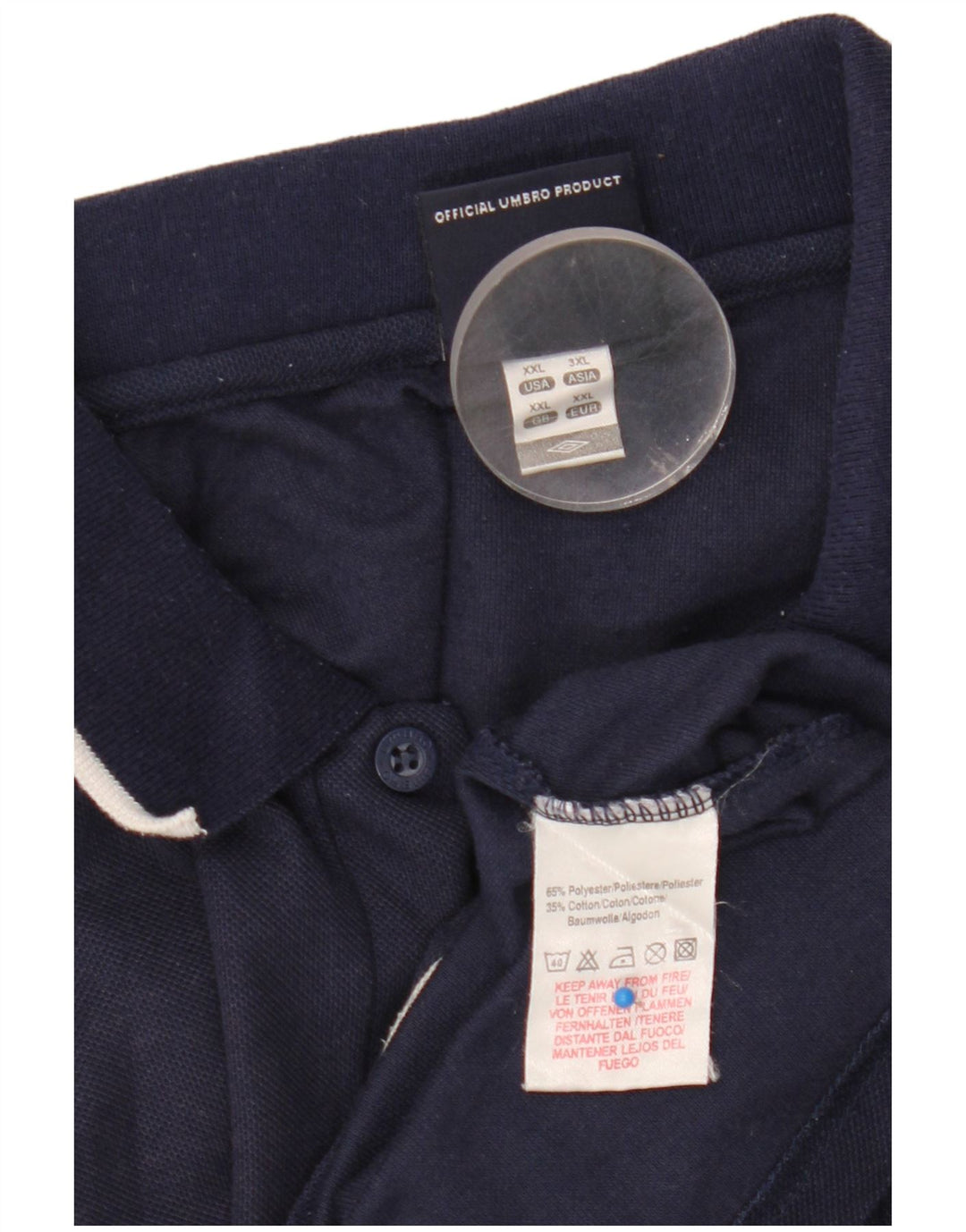 Umbro Herre Polo Shirt 2XL Navy Blue Polyester