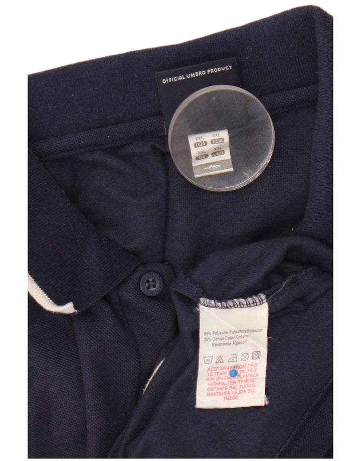 Umbro Herre Polo Shirt 2XL Navy Blue Polyester