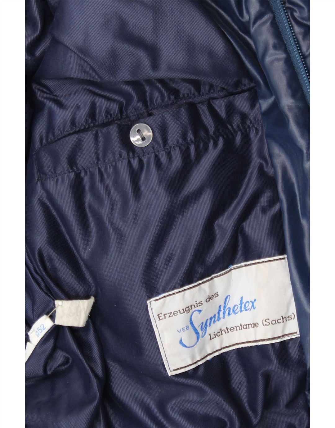 VINTAGE Mens Hooded Padded Coat IT 52 XL Navy Blue