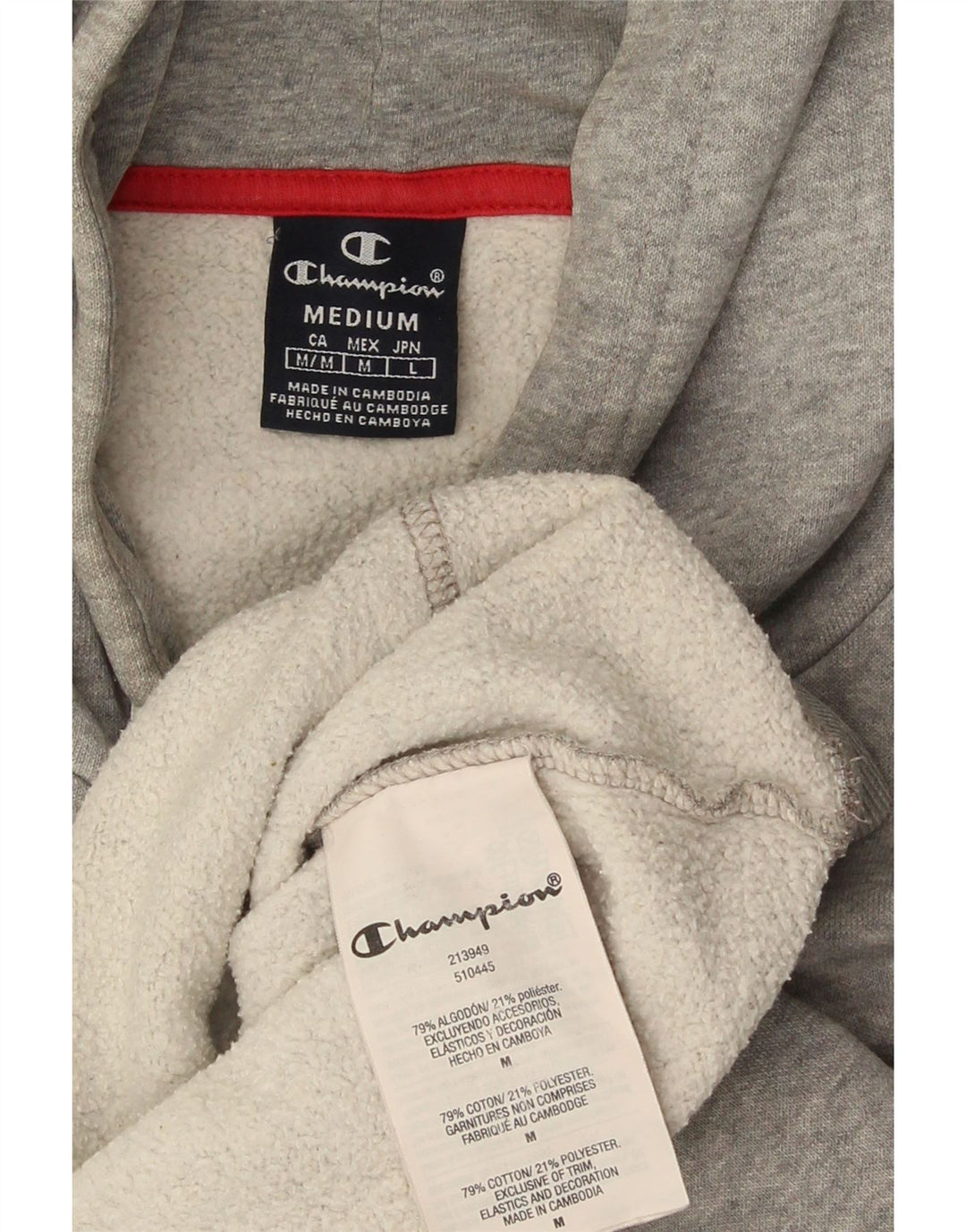 Champion Herre grafisk hættetrøje Jumper Medium Grey Flecked Bomuld
