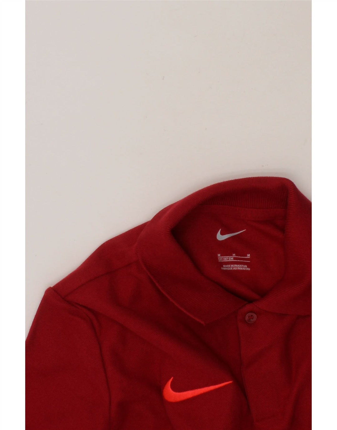 NIKE Boys Polo Shirt 10-11 Years Medium  Red Cotton Vintage Nike and Second-Hand Nike from Messina Hembry 