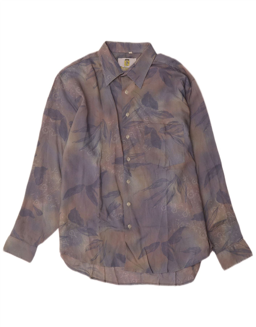 VINTAGE herreskjorte stor flerfarvet blomsterviscose