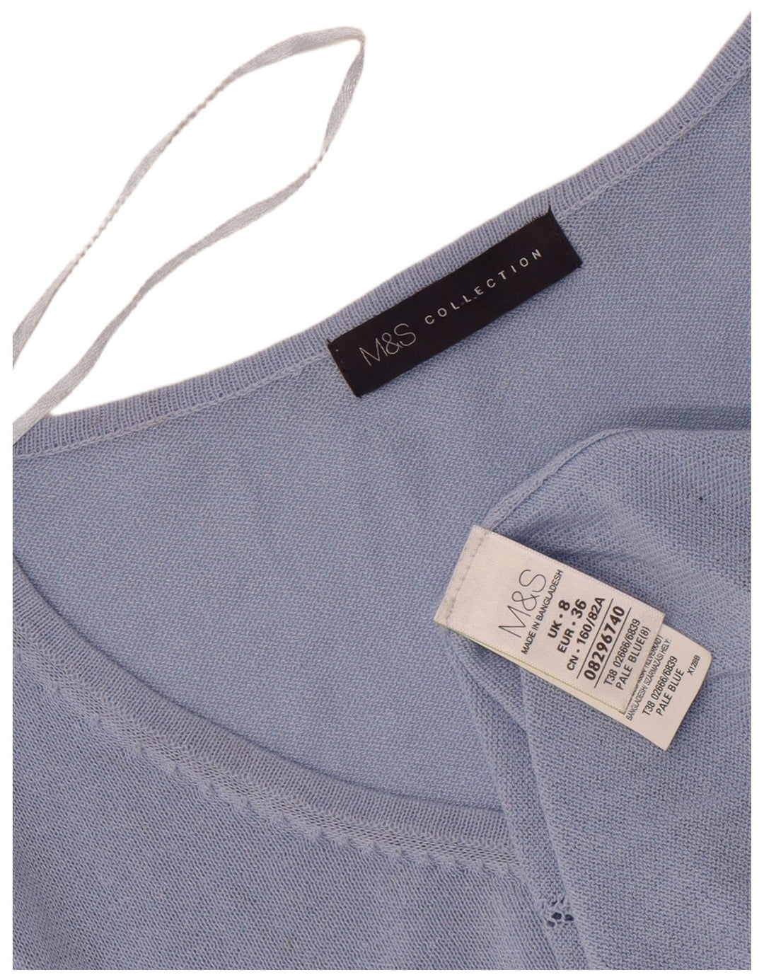 Marks & Spencer Dametop Langærmet UK 8 Small Blue Viscose