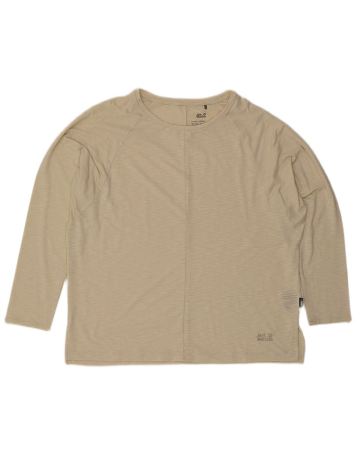 Jack Wolfskin Dame Top Langærmet UK 18 XL Beige Flecked Polyester