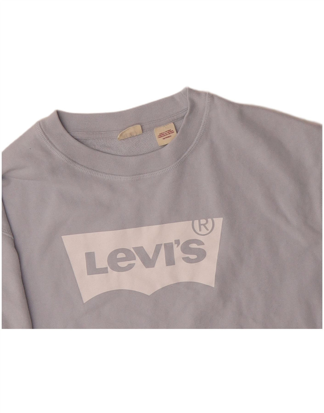 LEVI'S Dame Oversized grafisk sweatshirt Jumper UK 6 XS Blå Bomuld