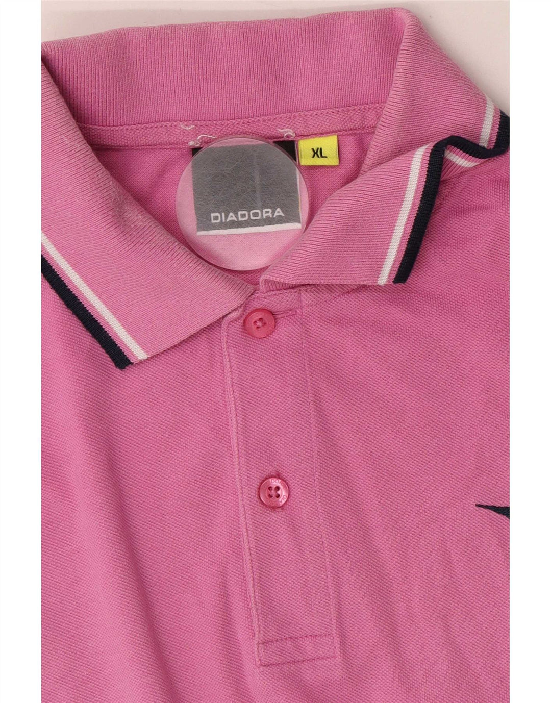 Diadora herre poloshirt XL Pink stribet