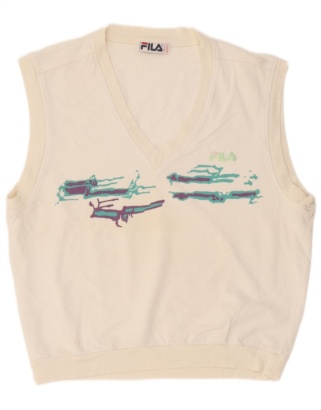 Fila Herre Grafisk Vest Tank Top IT 52 Stor Hvid