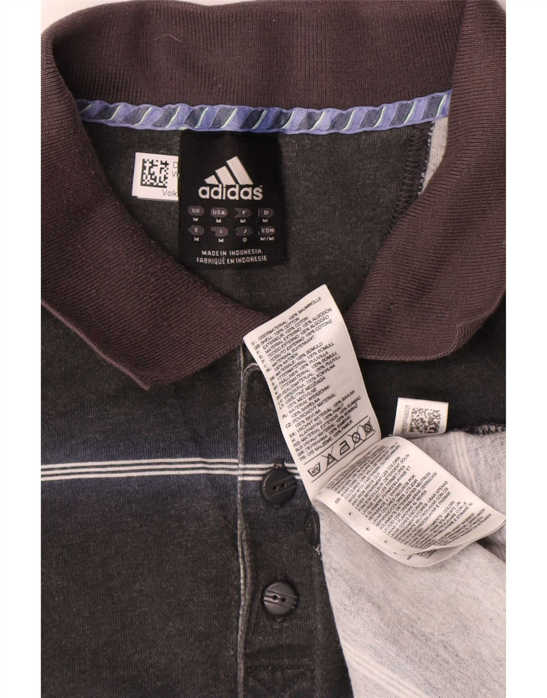 Adidas Poloshirt til mænd mellem sort stribet bomuld