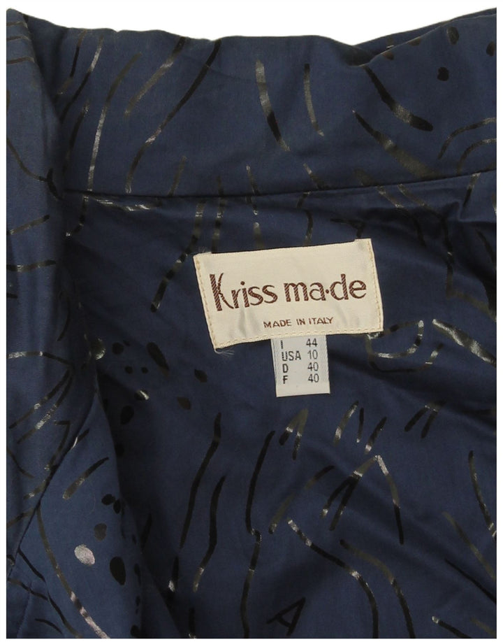 Vintage Kvinders Oversized Utility Jacket EU 40 Medium Blue Animal Print