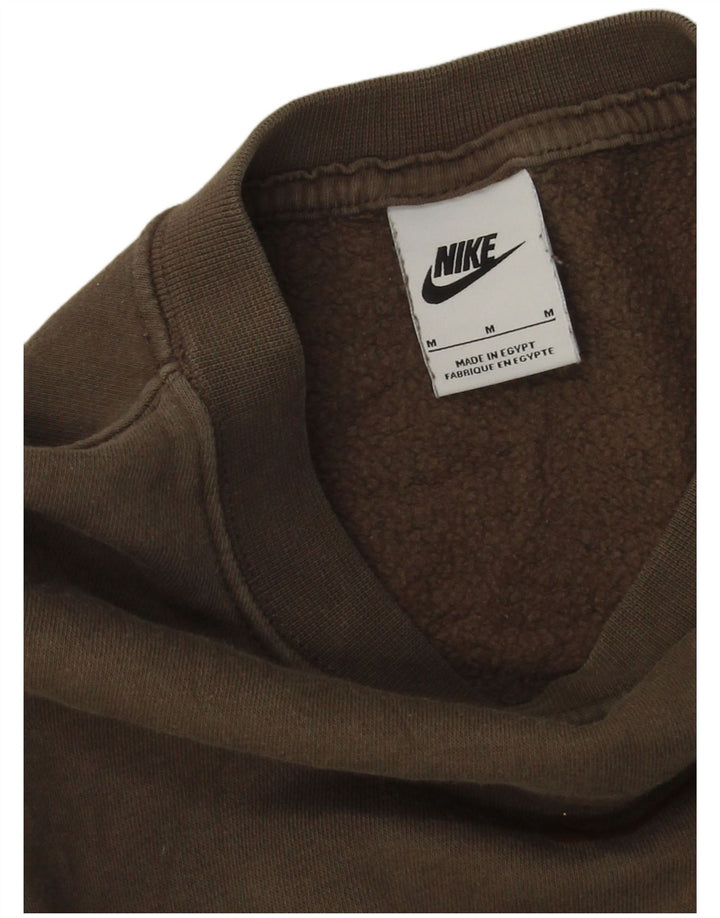 Nike Dame Oversized Sweatshirt Jumper UK 14 Medium Brown Colourblock