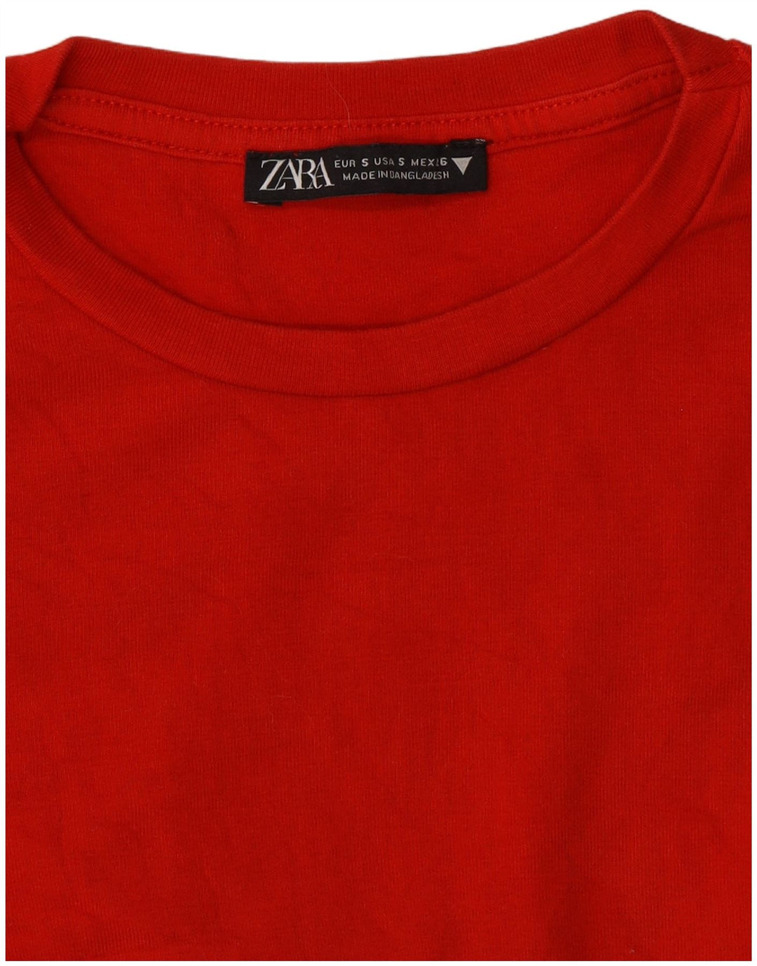 Zara Dame Crop Top Langærmet UK 8 Lille Rød