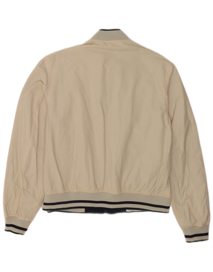 Gas Herre Vendbar Bomber Jacket UK 40 Stor Beige Colourblock Bomuld