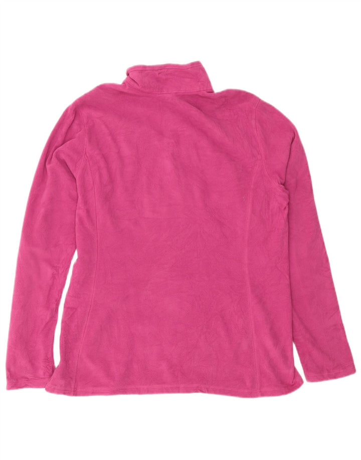 Eddie Bauer Dame lynlås hals Fleece Jumper UK 16 Large Pink Polyester