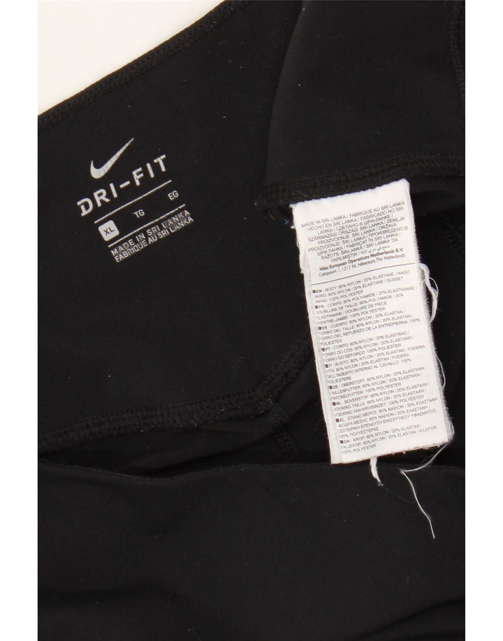 Nike Dame Dri Fit Leggings UK 18 XL Sort Nylon