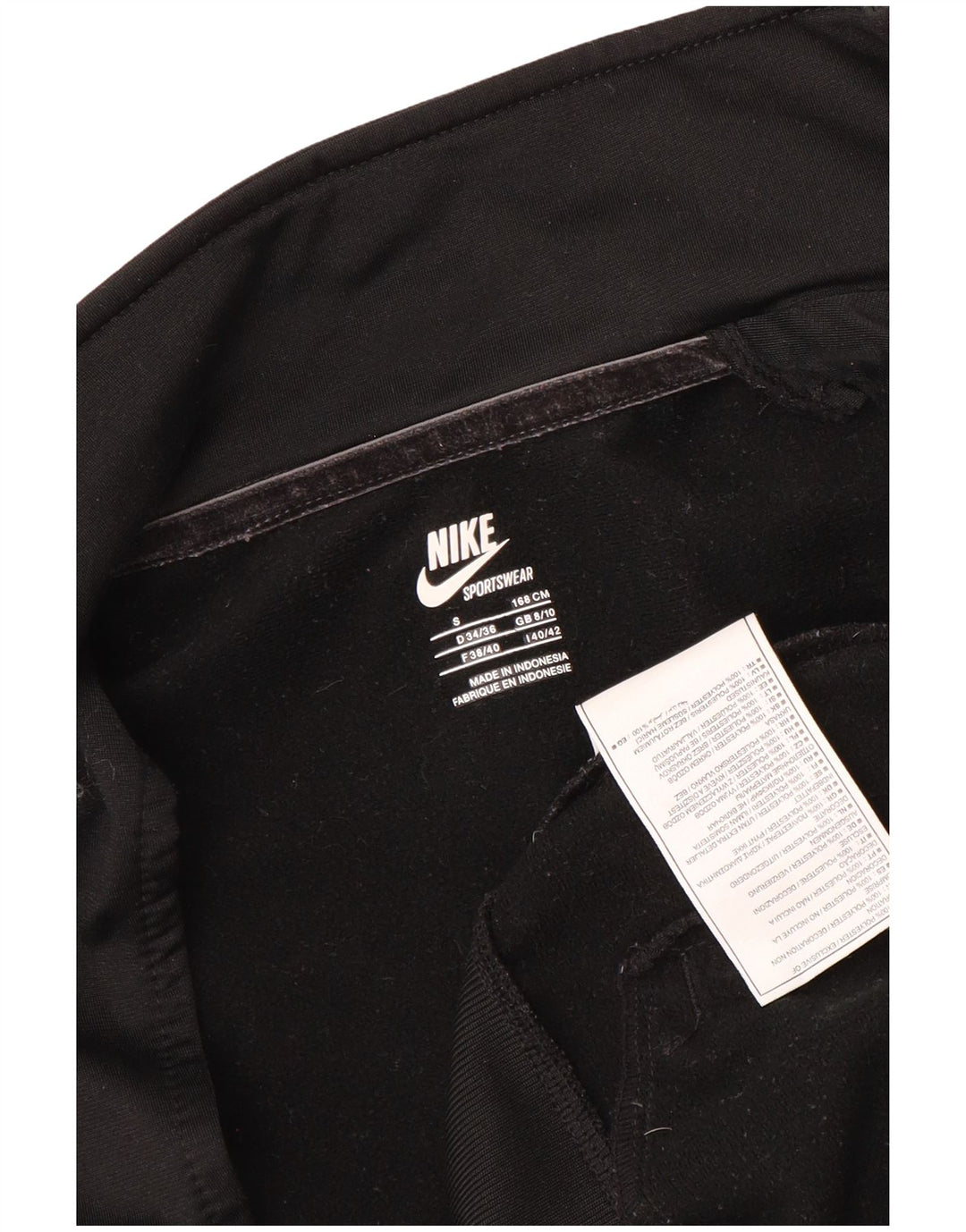 Nike træningsdragt topjakke til kvinder UK 8/10 Lille sort polyester