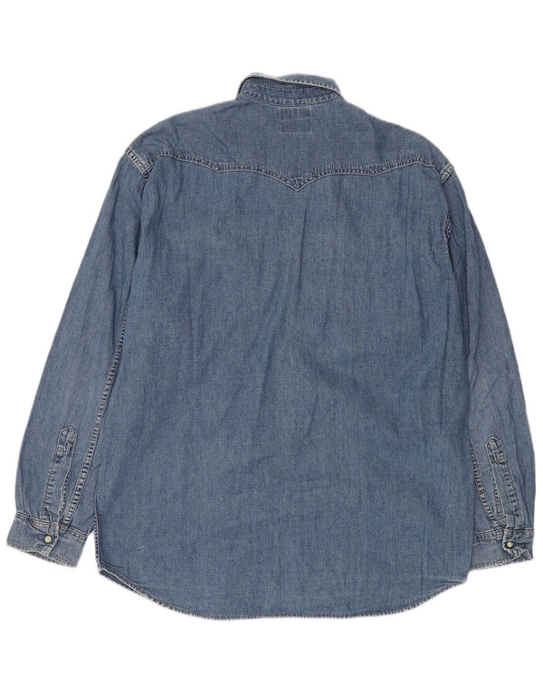 Levi's Denimskjorte til mænd Large Blue Cotton Western