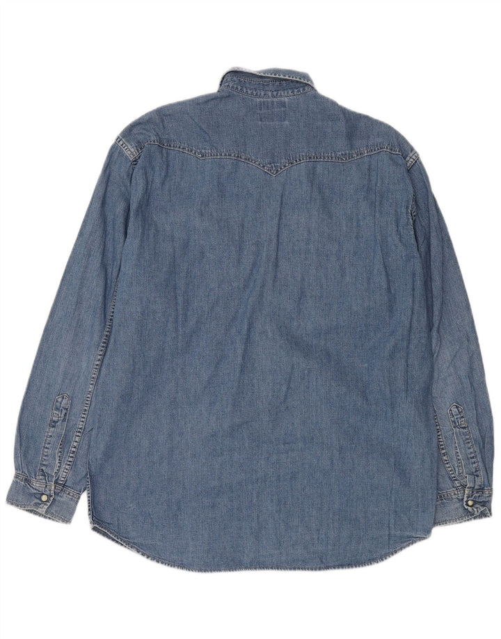 Levi's Denimskjorte til mænd Large Blue Cotton Western