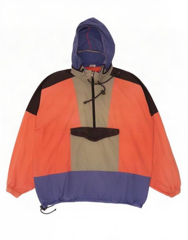 Vintage Mens Graphic Anorak Jacket UK 41/42 Large Multicoloured Colourblock