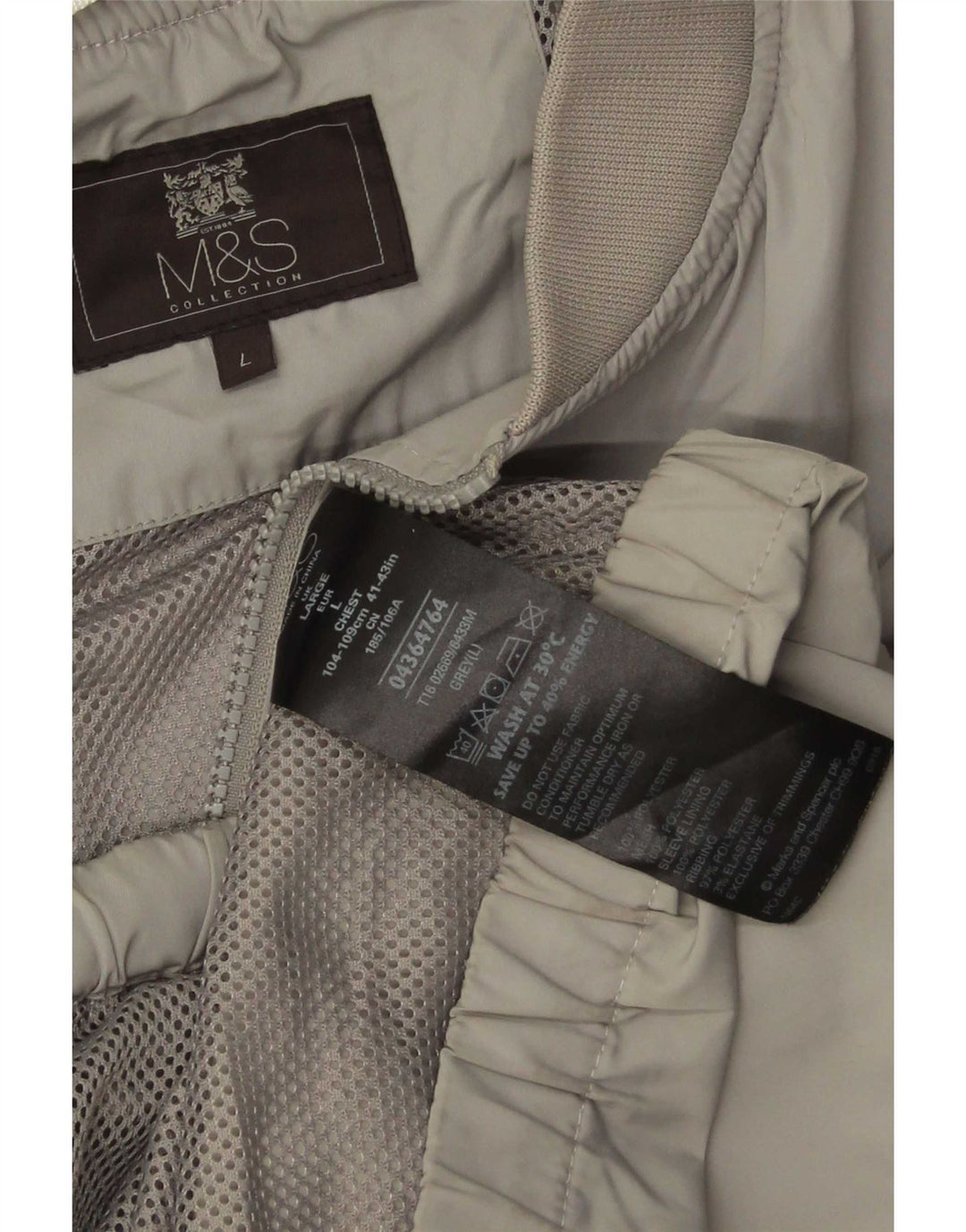 Marks & Spencer Bomber Jacket UK 40 Stor Grå Polyester til mænd
