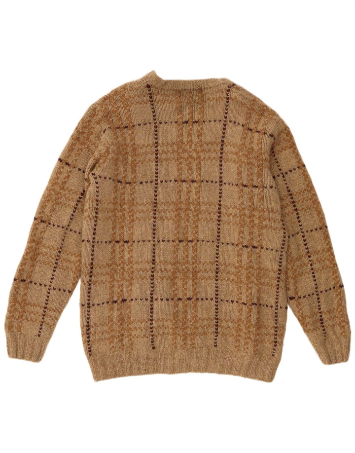 Eddie Bauer Herre sweater med rund hals XL brun ternet lammeuld