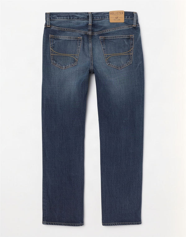 Hollister Straight Jeans til mænd W32 L30 Marineblå bomuld