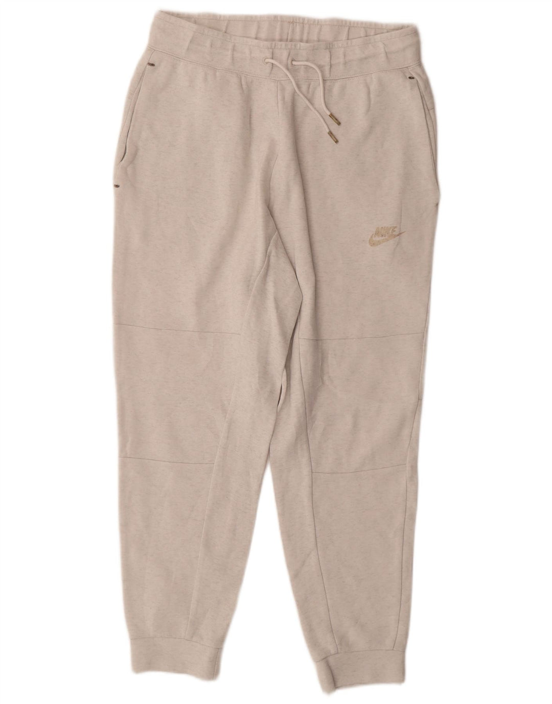 NIKE Mens Tracksuit Trousers Joggers Small Off White Cotton