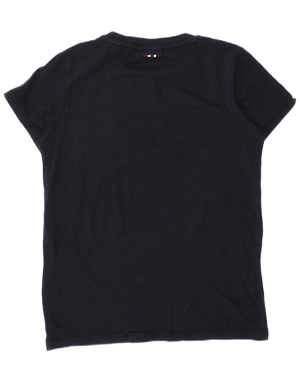 NAPAPIJRI drenge geografisk grafisk t-shirt top 7-8 år marineblå bomuld