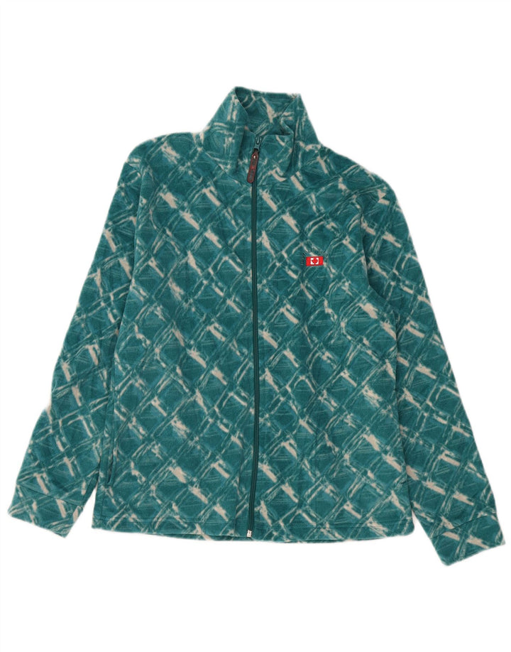 CANADA LOGAN Fleecejakke til kvinder UK 14 Mellemgrøn ternet polyester