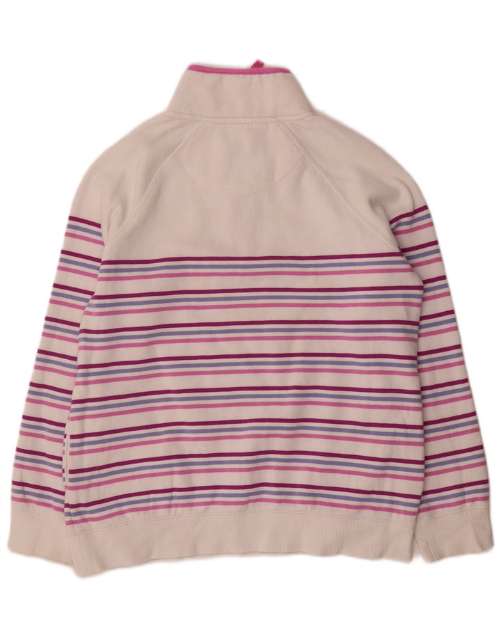 Besætningstøj Dame Sweatshirt med lynlås-hals DK 12 Mellem hvid stribet